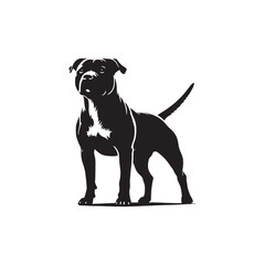 American Staffordshire Terrier Silhouette - American Staffordshire Terrier Illustration - Minimalist Dog Vector.