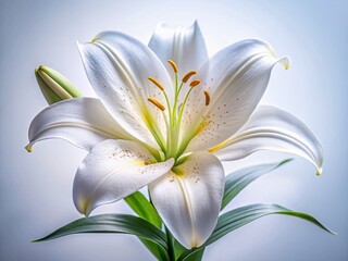 Fototapeta premium Close-up White Lily Flower, Stunning Detail