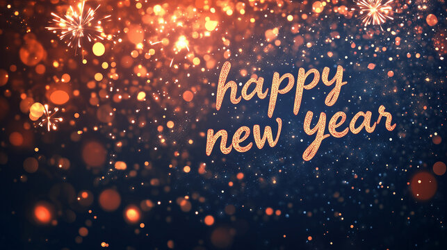 "Happy new year" written on a beautiful background for new year celebration