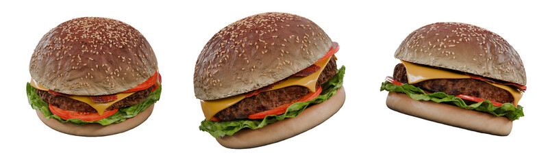 burgers isolated on white