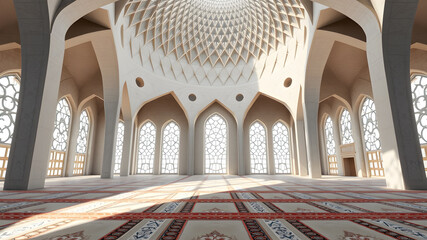 Modern mosque interior design. Generative AI