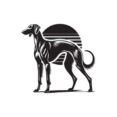 American Staghound Vector - Minimalist Design - American Staghound Silhouette - Illustration of Dog.
