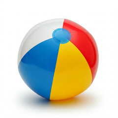 Fototapeta premium colorful beach ball summer fun inflatable toy isolated on white background