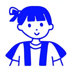 Obraz premium A simple cartoon of a girl with a white background