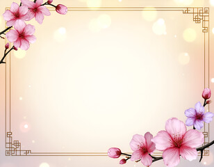 Pink Floral Frames and Blossoms: Spring, Wedding, and Birthday Invitations"