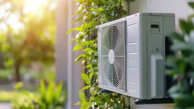 Air conditioner and wind or air flow to show cool and fresh. AC indoor unit or evaporator and wall-mounted. That is part of mini split system or ductless system type