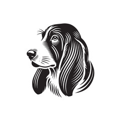 Basset Hound Dog Minimalist Vector - Basset Hound Silhouette - Basset Hound Illustration.