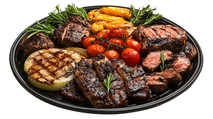 Grill Master’s Feast: Assorted Meat Platter with Grilled Vegetables and Herbs for a Delectable Experience