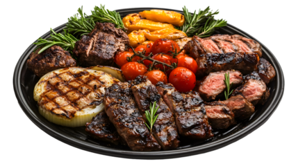 Grill Master’s Feast: Assorted Meat Platter with Grilled Vegetables and Herbs for a Delectable Experience