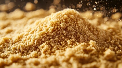 Brown Sugar Crystals Close Up.