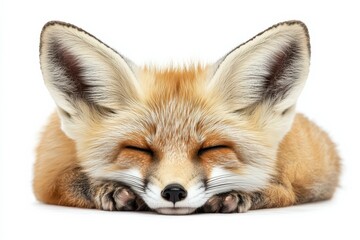 Fototapeta premium Adorable Sleeping Red Fox Kit