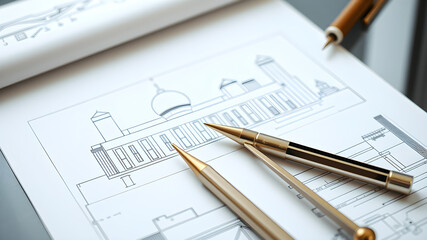 An architect's project drawing. Generative AI