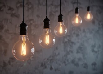 Hanging light bulbs with a color-changing effect, creative decor, artistic accents, dynamic ambiance
