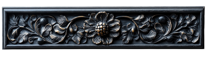 Elegant black metal frame, sleek design, minimalistic style, set against a clean white backdrop, perfect for showcasing art or photos