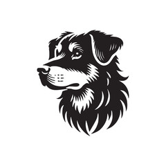 Beauceron Dog Silhouette - Minimalist Beauceron Dog Vector - Illustration of Beauceron Dog.