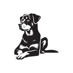Beauceron Dog Silhouette - Minimalist Beauceron Dog Vector - Illustration of Beauceron Dog.