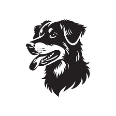 Beauceron Dog Silhouette - Minimalist Beauceron Dog Vector - Illustration of Beauceron Dog.