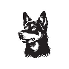 Beauceron Dog Silhouette - Minimalist Beauceron Dog Vector - Illustration of Beauceron Dog.