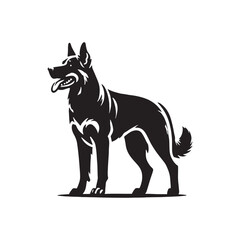 Beauceron Dog Silhouette - Minimalist Beauceron Dog Vector - Illustration of Beauceron Dog.
