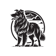 Beauceron Dog Silhouette - Minimalist Beauceron Dog Vector - Illustration of Beauceron Dog.