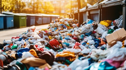Overflowing Waste Behind an Industrial Factory