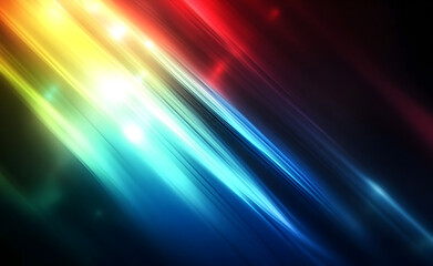 Abstract Rainbow Light Streaks: A Vibrant Digital Artwork