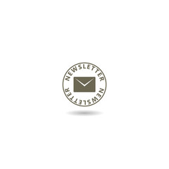 Newsletter flat design modern icon with shadow