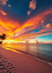  Colorful sunset on a tropical paradise beach beach wallpaper summer wallpaper beach background...