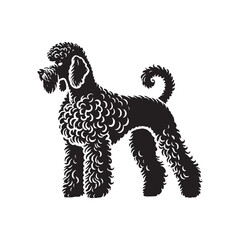 Bedlington Terrier Silhouette - Bedlington Terrier Illustration - Bedlington Terrier Vector Design.