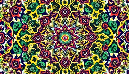 Vibrant Mandala Design Featuring Intricate Floral Patterns