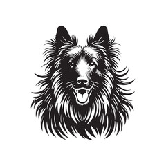 Minimalist Belgian Sheepdog - Silhouette of Belgian Sheepdog - Vector of Belgian Sheepdog.