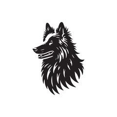 Minimalist Belgian Sheepdog - Silhouette of Belgian Sheepdog - Vector of Belgian Sheepdog.