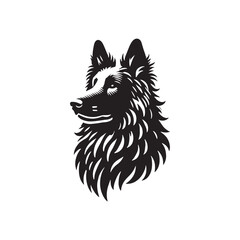 Minimalist Belgian Sheepdog - Silhouette of Belgian Sheepdog - Vector of Belgian Sheepdog.