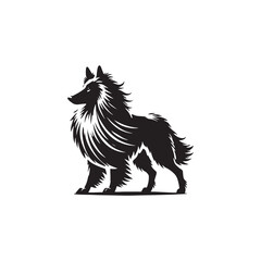 Minimalist Belgian Sheepdog - Silhouette of Belgian Sheepdog - Vector of Belgian Sheepdog.