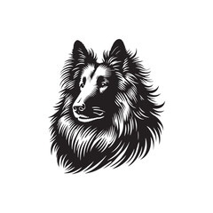 Minimalist Belgian Sheepdog - Silhouette of Belgian Sheepdog - Vector of Belgian Sheepdog.