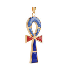 Golden Ankh Egyptian  Style Luxury Jewelry Cross. 3d Rendering