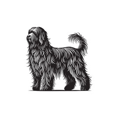 Bergamasco Sheepdog Silhouette - Minimalist Vector of Bergamasco Sheepdog.