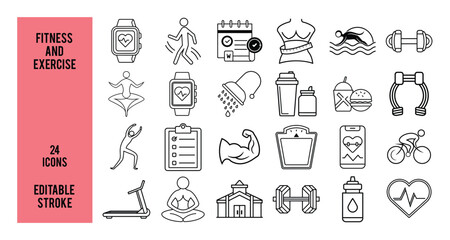 minimalistic fitness and exercise icon design