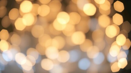 Obraz premium A de-focused abstract background featuring shimmering glitter lights in blue, gold, and black hues.