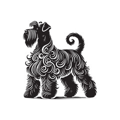Minimalist Black Russian Terrier Dog Vector - Black Russian Terrier Silhouette - Illustration of Dog.