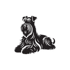 Minimalist Black Russian Terrier Dog Vector - Black Russian Terrier Silhouette - Illustration of Dog.