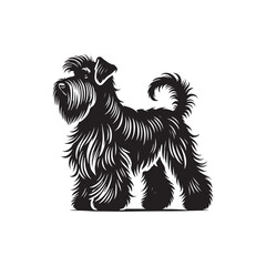 Minimalist Black Russian Terrier Dog Vector - Black Russian Terrier Silhouette - Illustration of Dog.