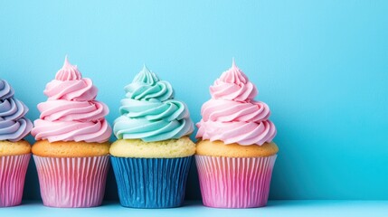 Delicious cupcakes display bakery food photography bright environment colorful viewpoint