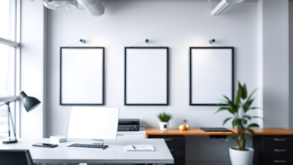 Office and mock up boards. Generative AI