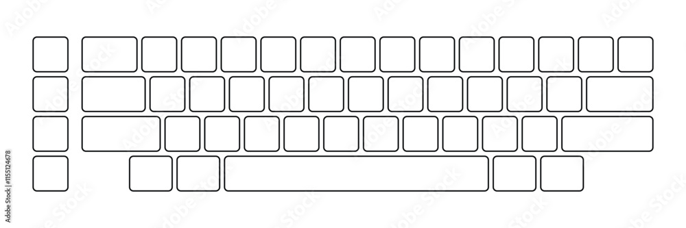 Poster Computer keyboard button layout template for graphic use. Modern computer keyboard. Vector illustration