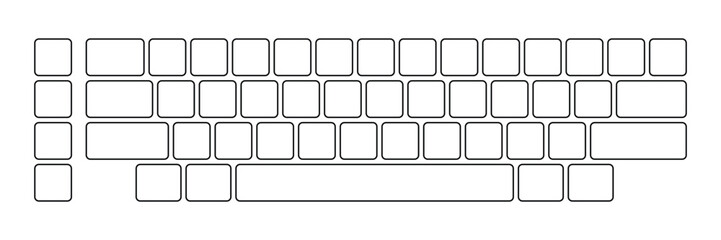 Computer keyboard button layout template for graphic use. Modern computer keyboard. Vector illustration