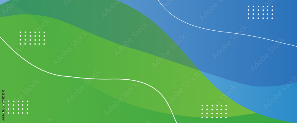 Poster Vector modern blue and green wave abstract background. creative halftone pattern in blue green background vector.