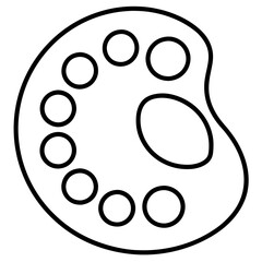 Art Palette Line Art Vector Illustration