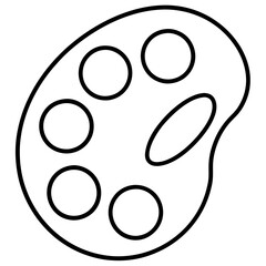 Art Palette Line Art Vector Illustration