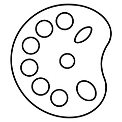 Fototapeta premium Art Palette Line Art Vector Illustration